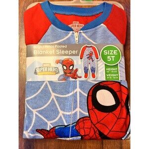 spiderman 3t 4t 5t toddler sleeper footed nwt zipper marvel super hero